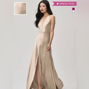 Jenny Yoo - Corinne Bridesmaid Dress in Pale Gold
